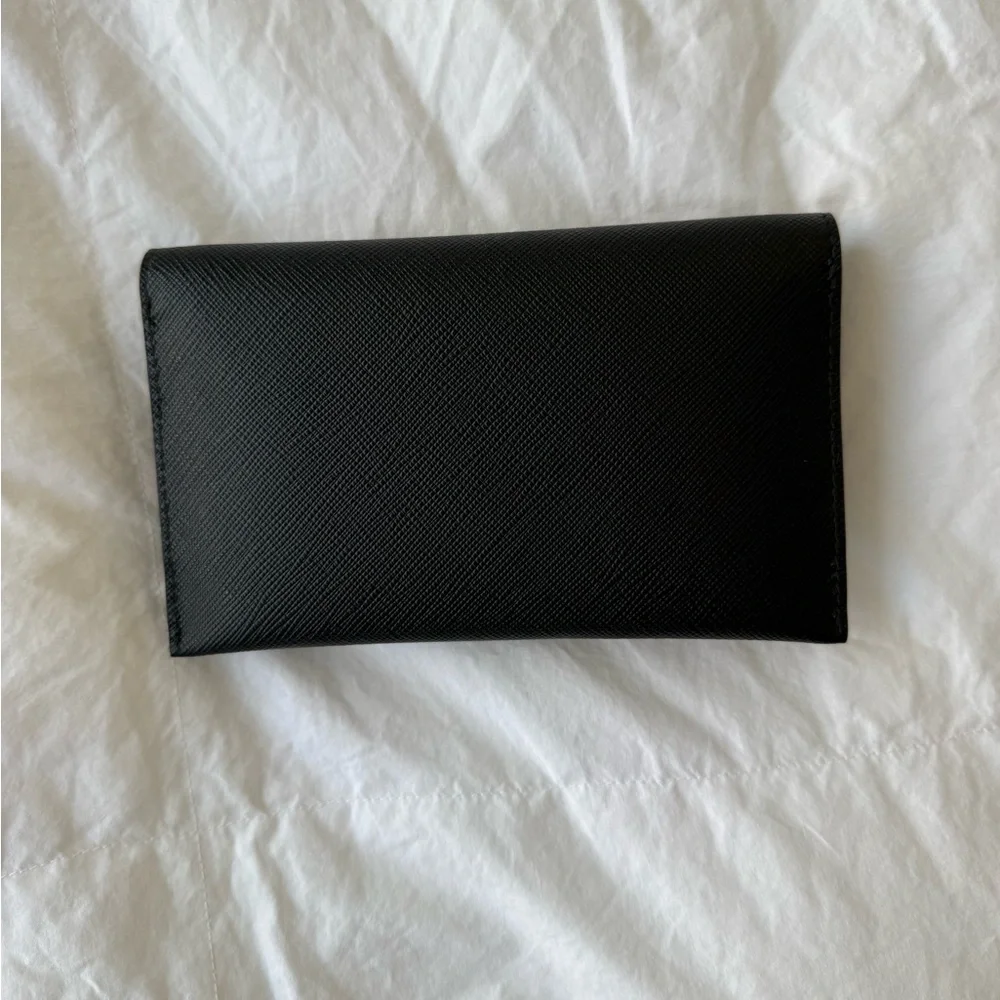 NWT Prada Saffiano Black Wallet / Passport Holder with Box and Authenticity Card